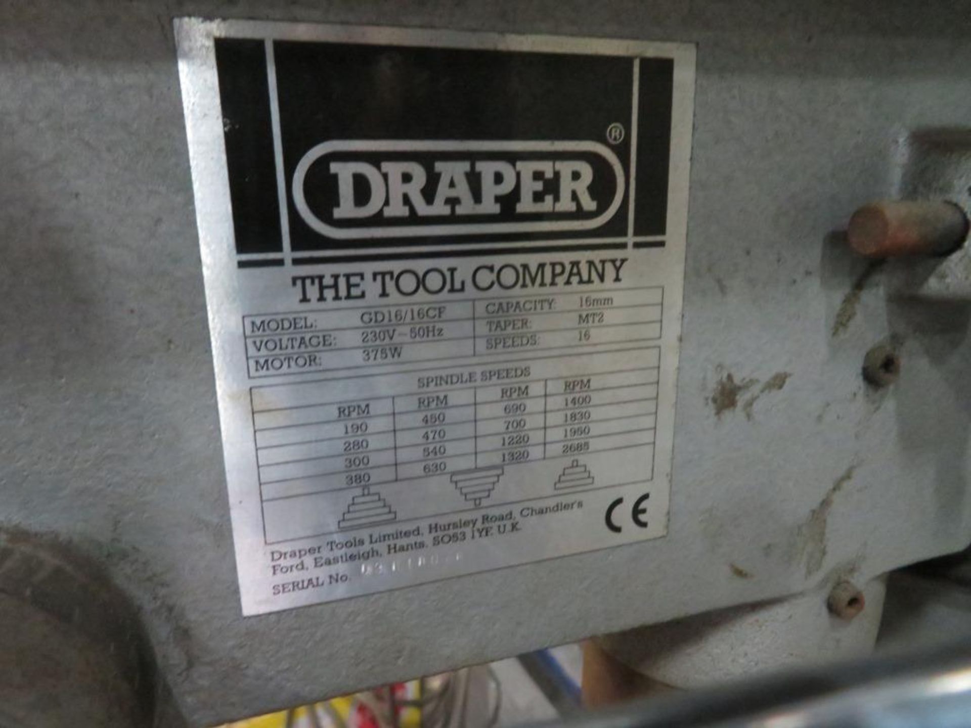 Draper pillar drill - Image 3 of 3