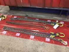 Three sets of lifting chains, LOLER certification: expiring 19/10/2021