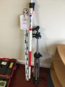 Two measuring sticks and a tripod