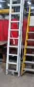 Eleven tread double extendable ladder