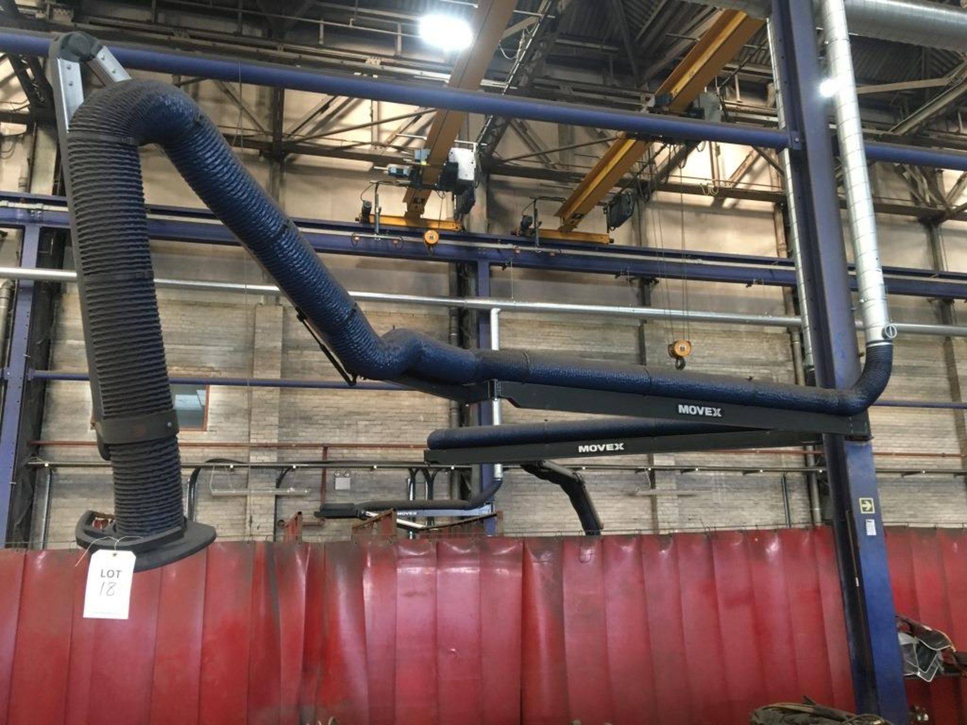 Eighteen Movex fume extraction arms and associated flexible hose ducting - Image 14 of 20