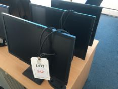 Three computer monitors (2x LG 24MK400H and a DMG L-2041W)