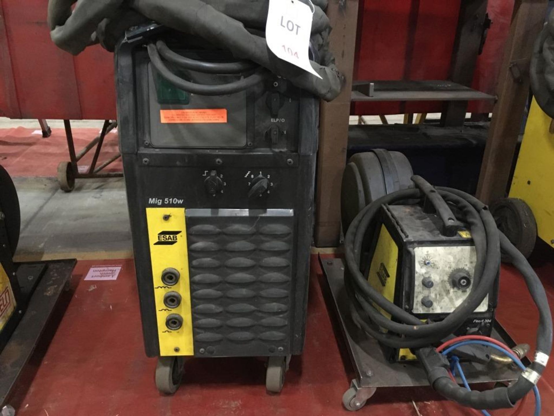 Esab Origo Mig 510w mig/mag welder s/n 627-728-3178 with an Esab Feed 304w wire feeder s/n - Image 2 of 5