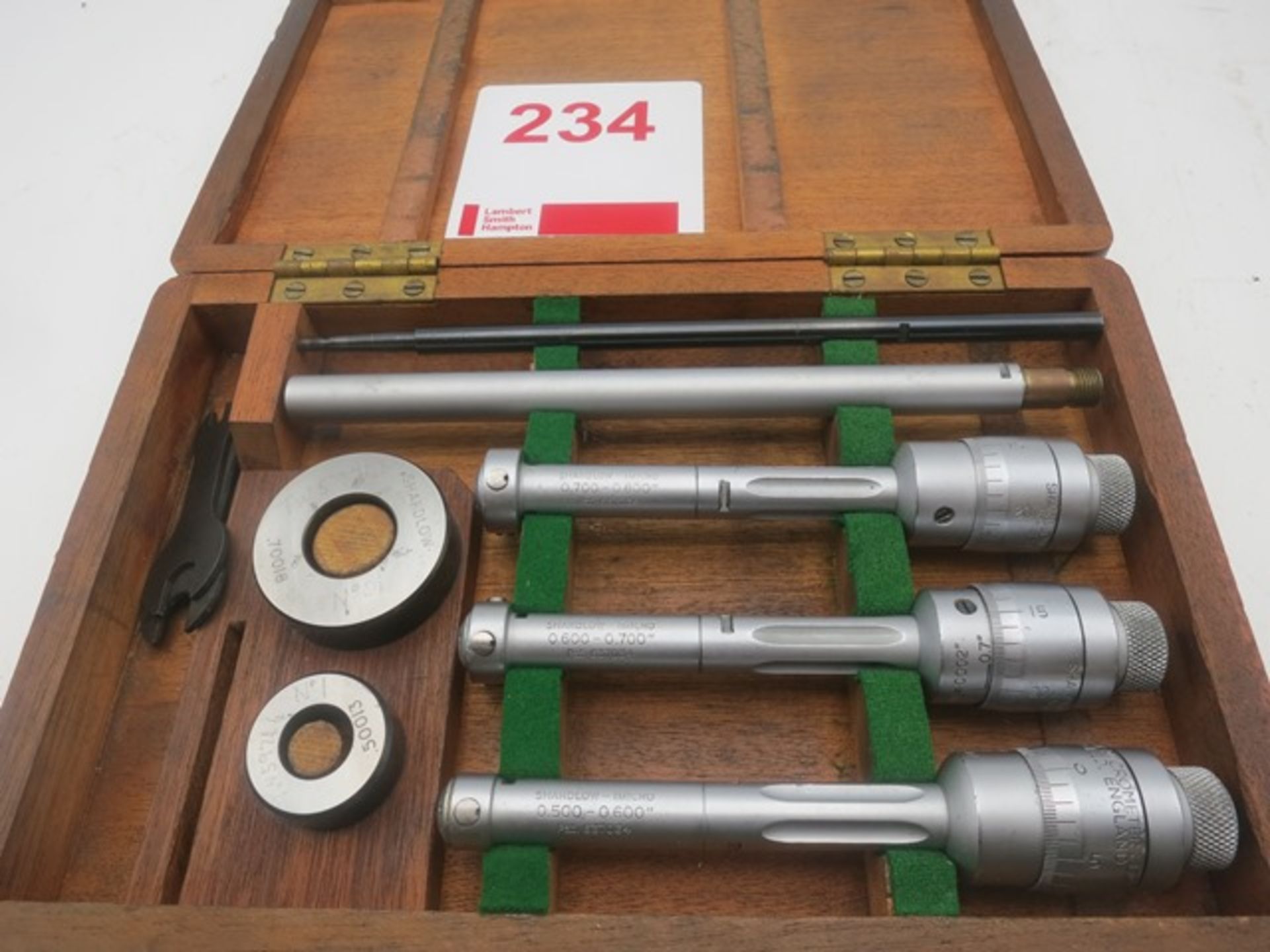 Tesa bore gauge set, 0.5" to 0.8"