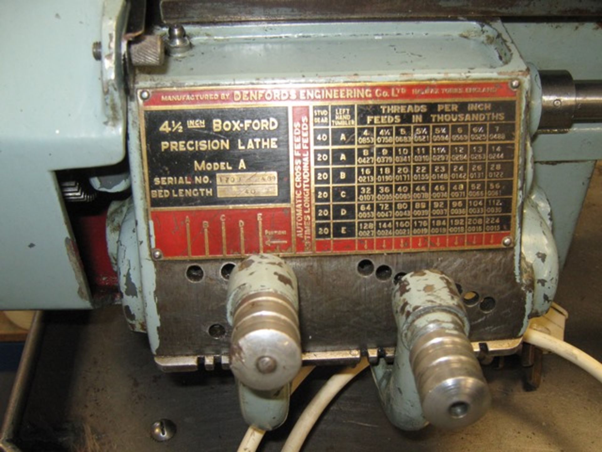 Boxford model A screw cutting lathe, 240v, 4 1/2" x 18"centres Loaded FOC to suitable transport - Image 2 of 5