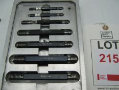 Box set metric thread plug gauges, M5 to M20