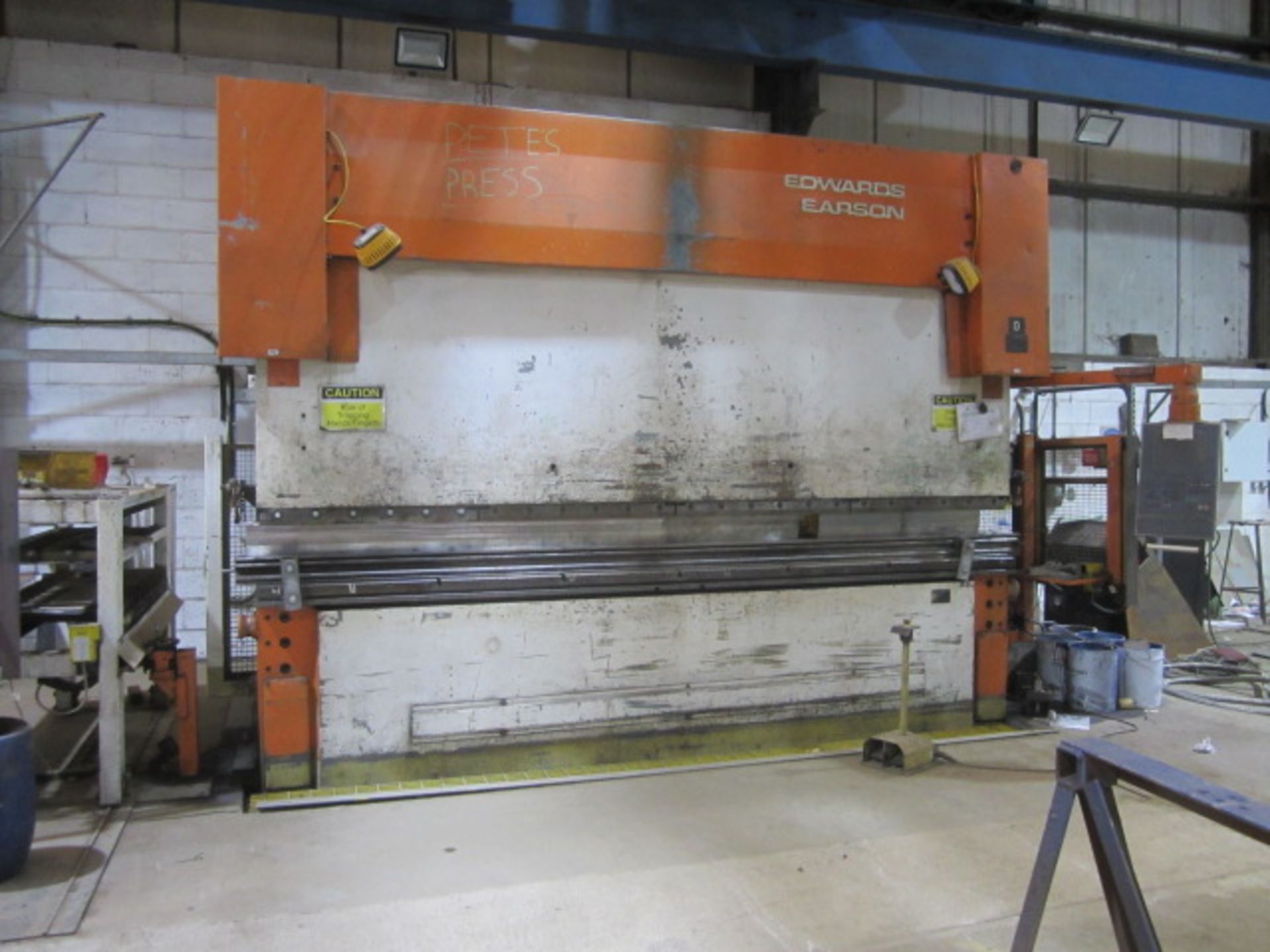 Edward Pearson 300 ton x 4100mm hydraulic downstroking press brake, model RT 300 x 4100, serial