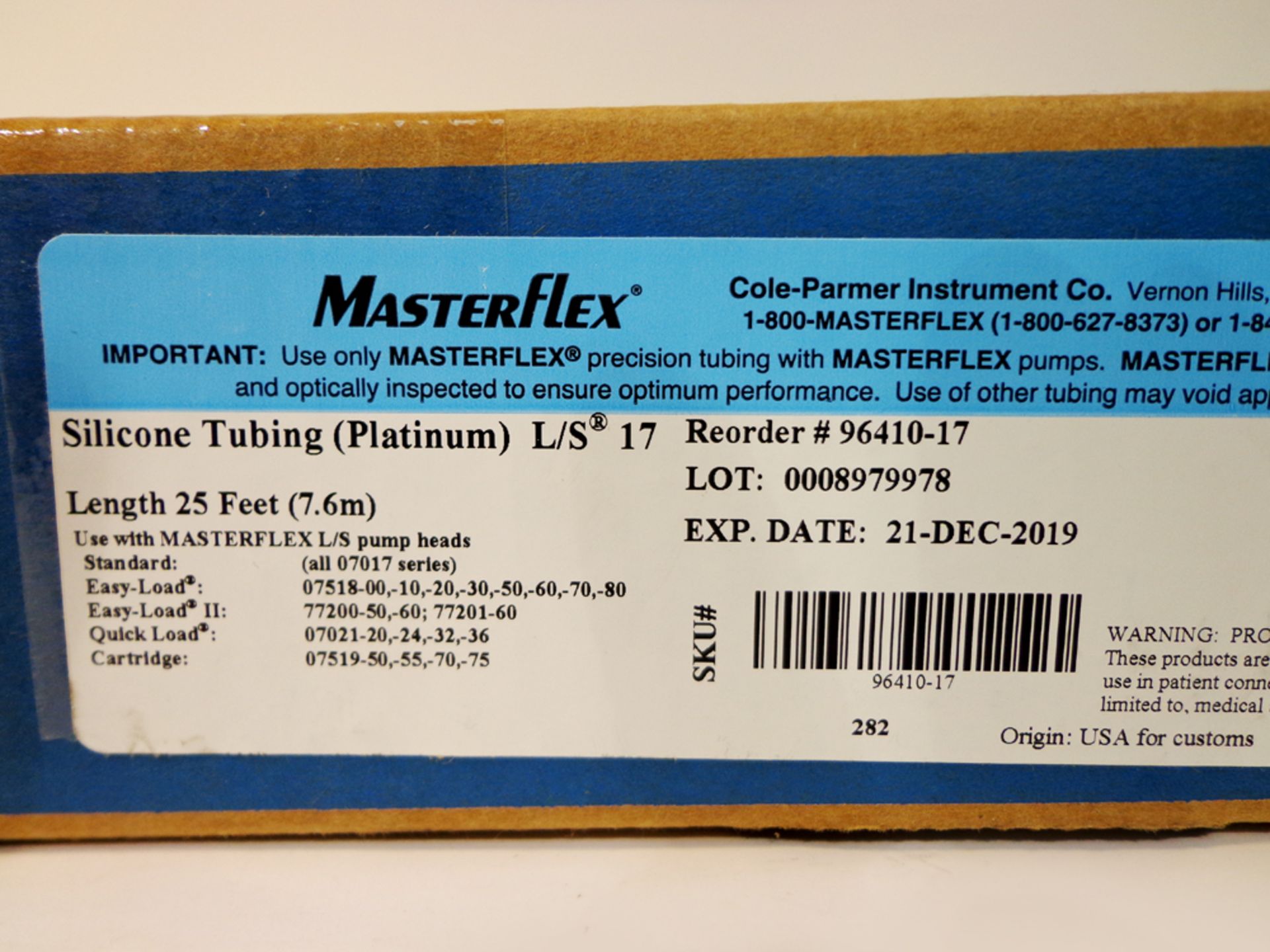 Masterflex L/S Platinum-Cured Silicone Tubing, L/S 17, 25 ft, OU-96410-17. - Image 2 of 2