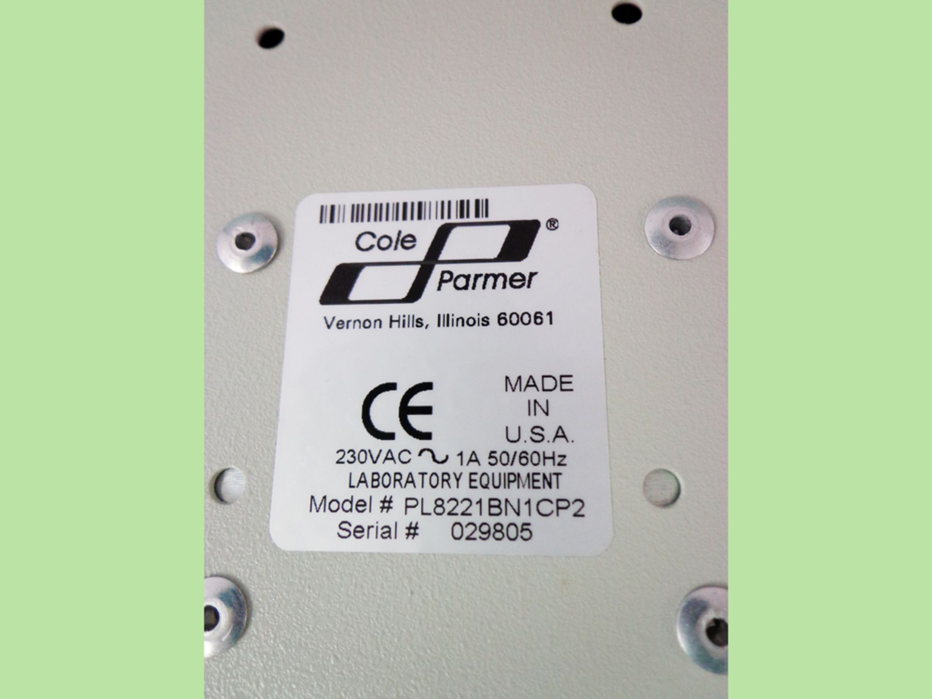 Cole-Parmer Illuminator 41720, model PL8221BN1CP2, with Single Goose Neck Fiber Optic Illuminator, - Image 7 of 8