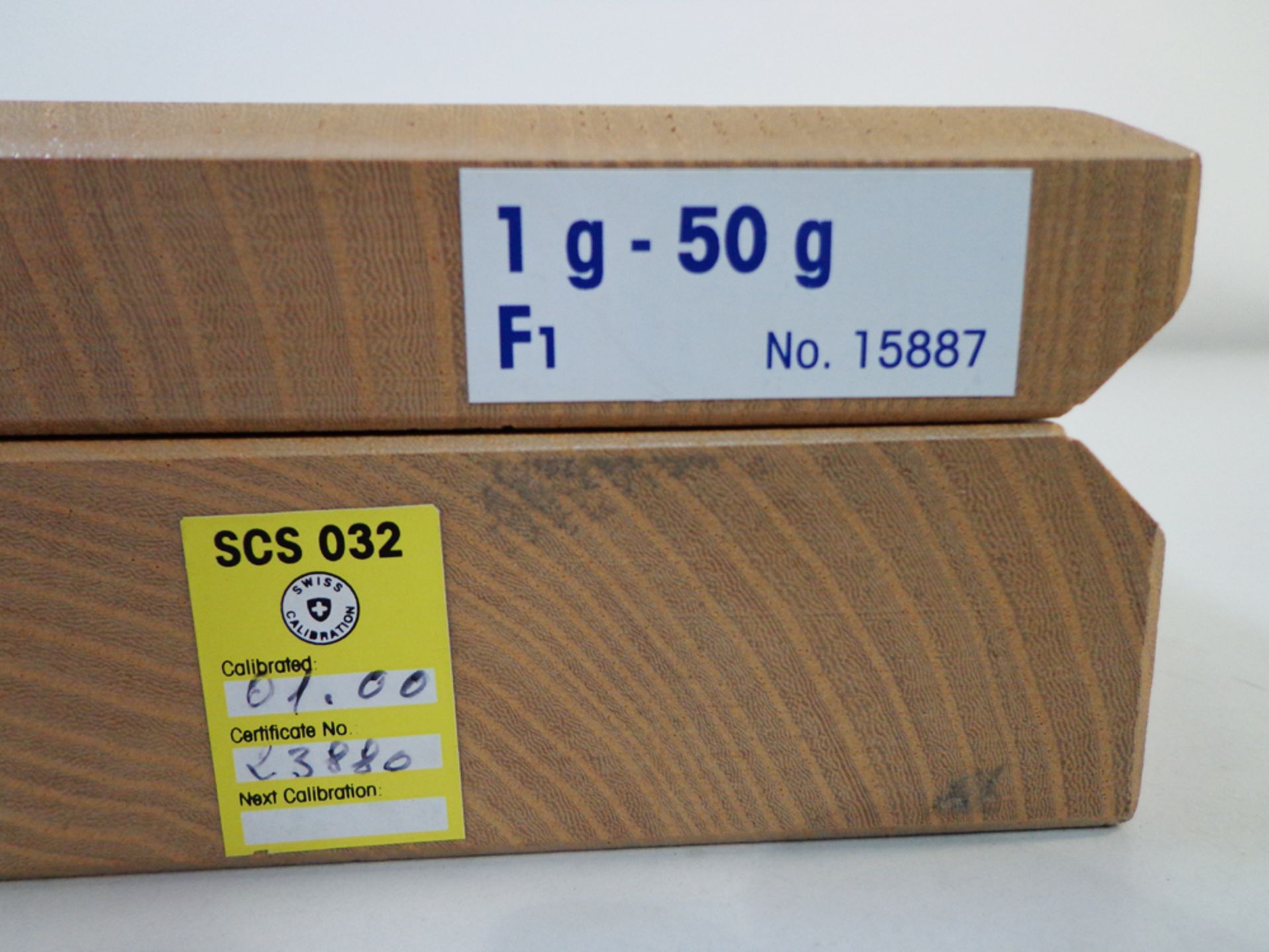 Mettler Toledo 1g to 50g F1 Stainless Steel Calibration Weight Set in Wooden Box, Ref 15887 - Image 5 of 6