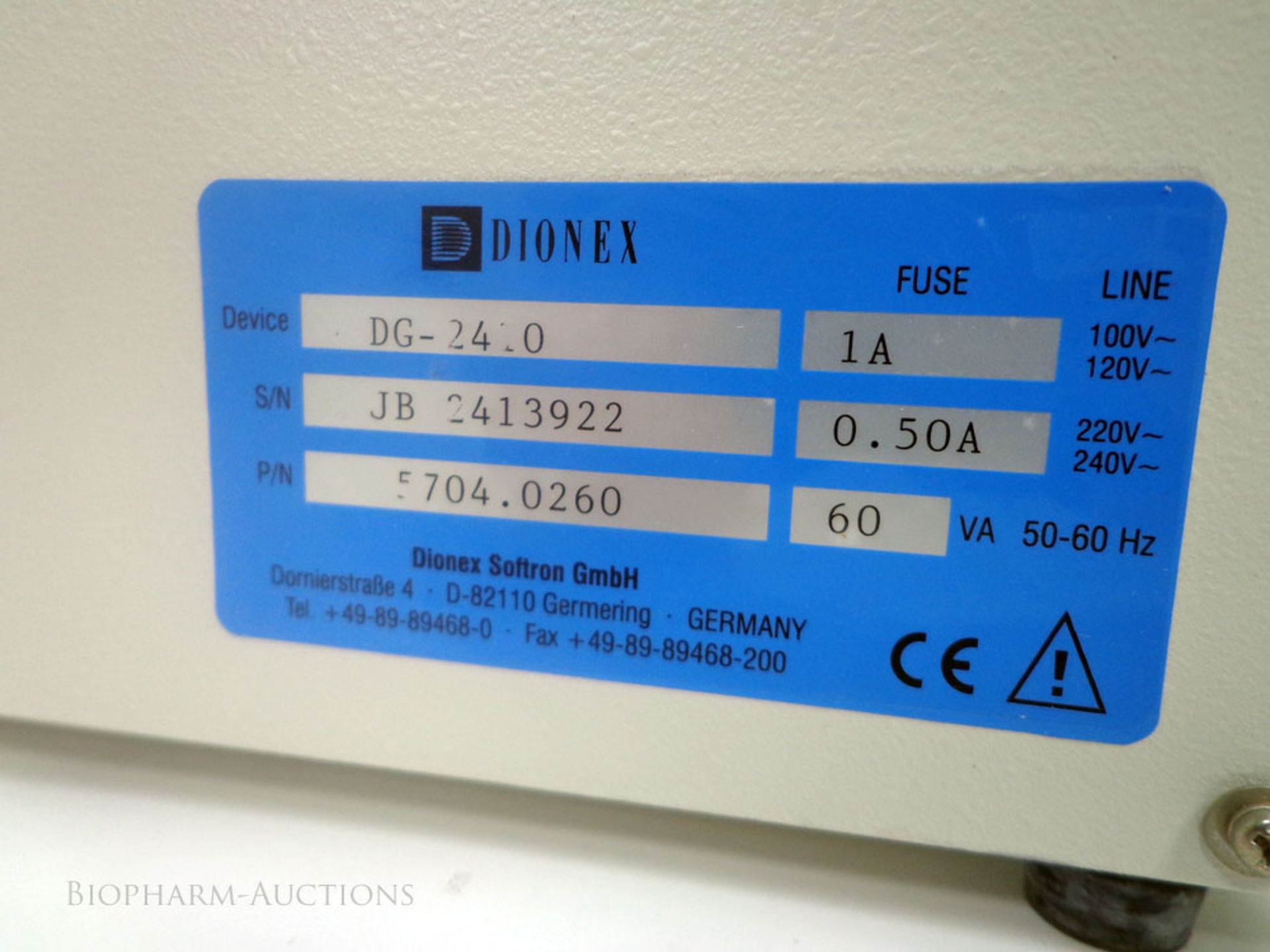 DIONEX DG 2410 Two channels degasser, S/N JB2414042, P/N 5704.0260. - Image 4 of 7