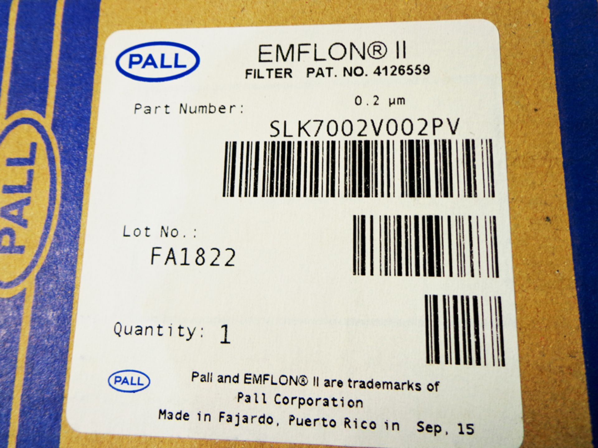 Pall Emflon ll, 5 inch Cartridge Gas Filter, 0.2um, SLK7002V002PV. - Image 3 of 3
