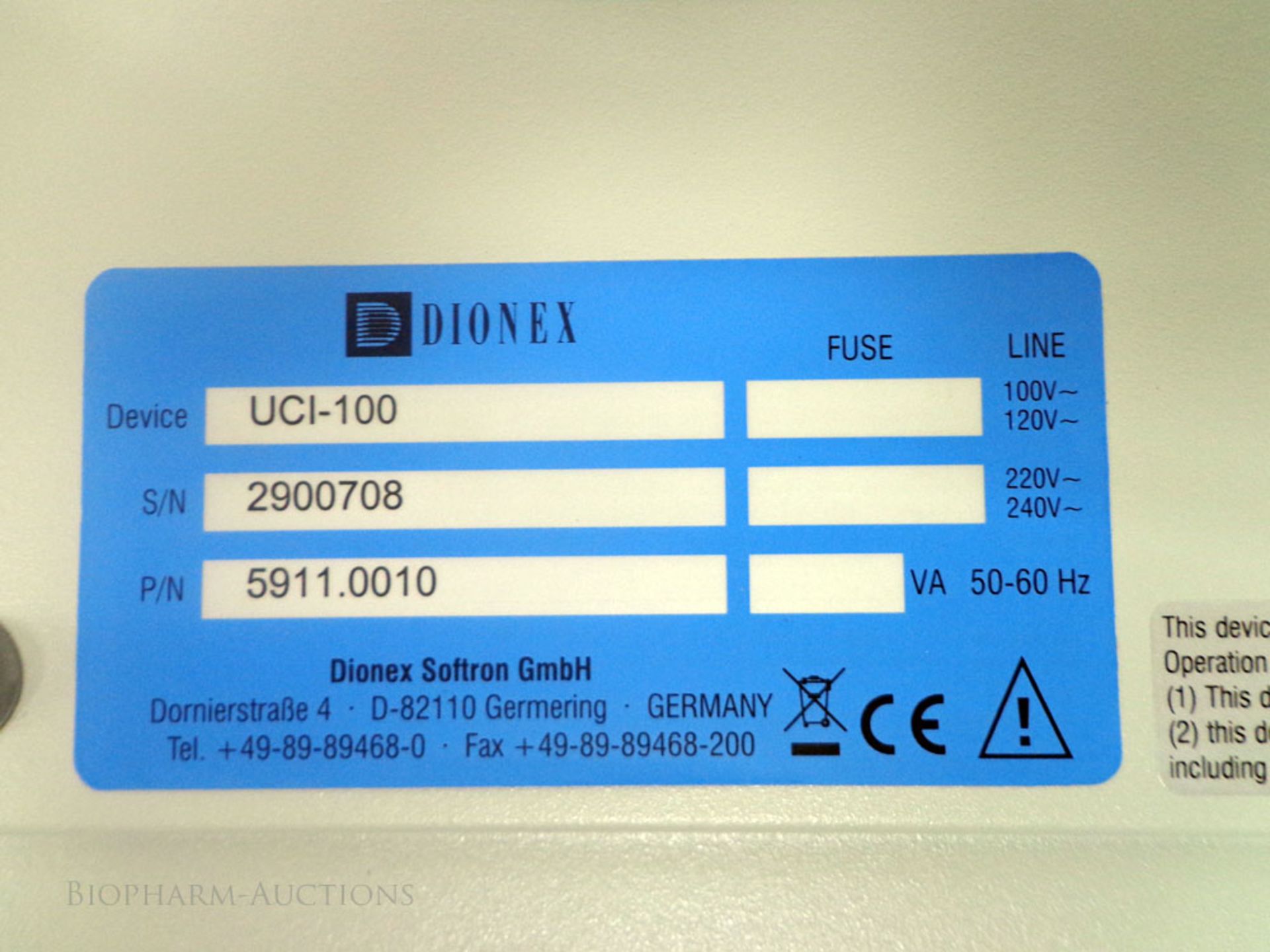 DIONEX Universal Chromatography Interface UCI-100, S/N 2900708. P/N 5911.0010 - Image 4 of 6