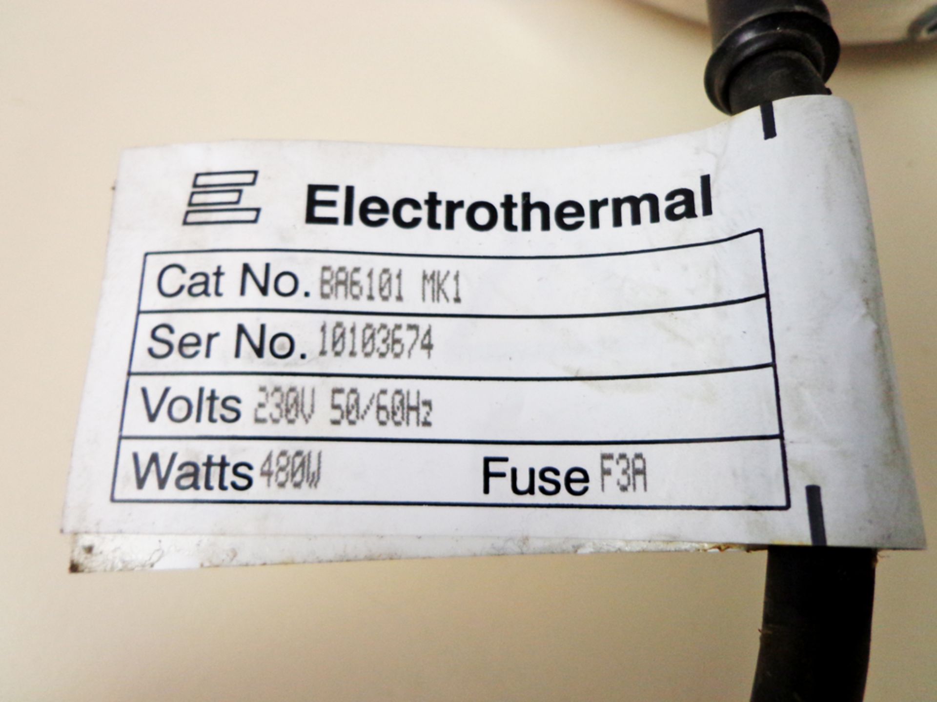 Electrothermal Electric Bunsen BA6101 Mk1, S/N 10103674 - Image 6 of 6