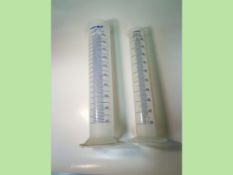 VWR 1000 mL and 2000 mL Polypropylene Graduated Measuring Cylinders, 612-4406 and 612-4407.