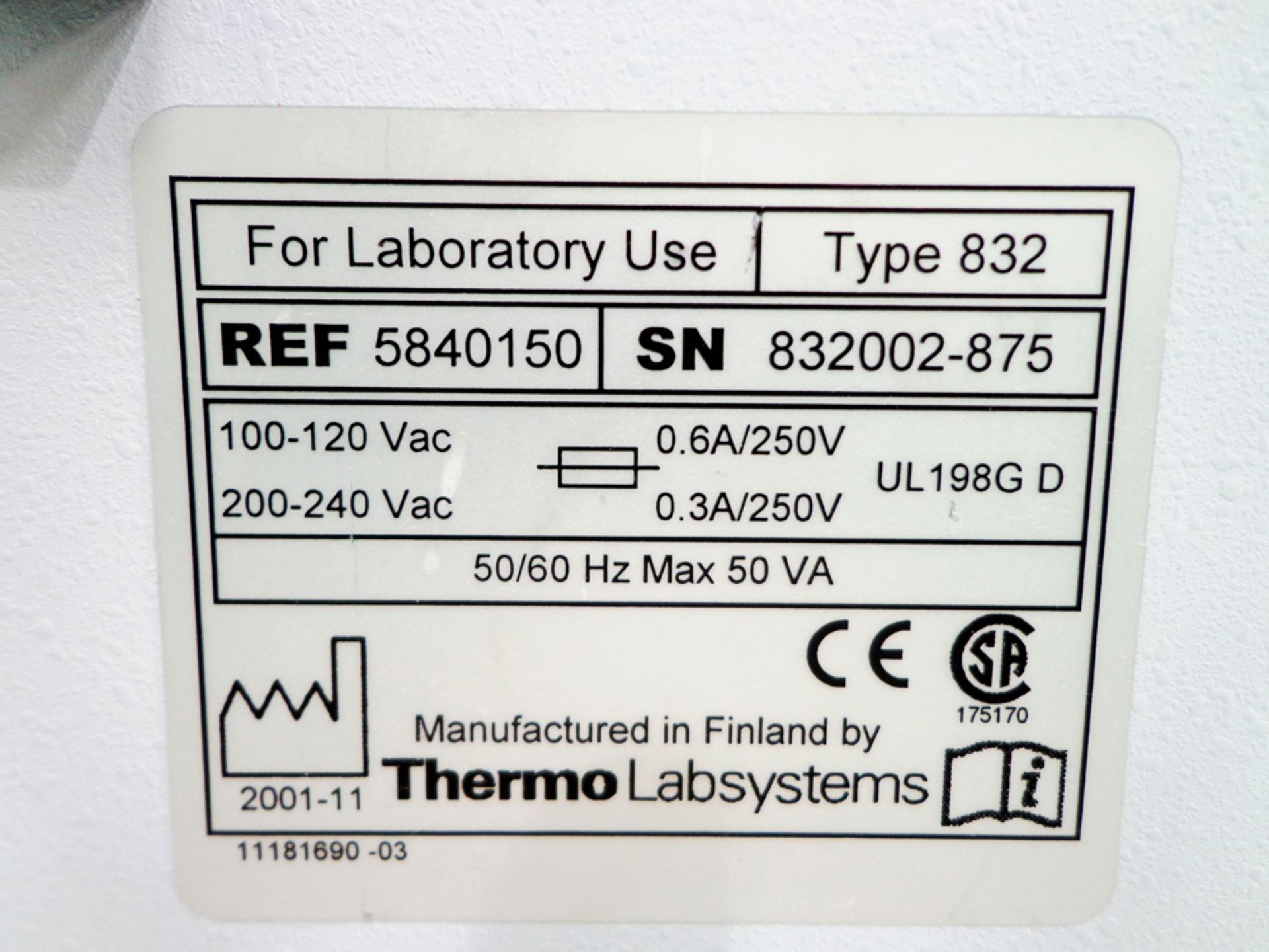 Labsystems Multidrop 384 Reagent Dispenser Type 832, S/N 832002-875 - Image 6 of 6