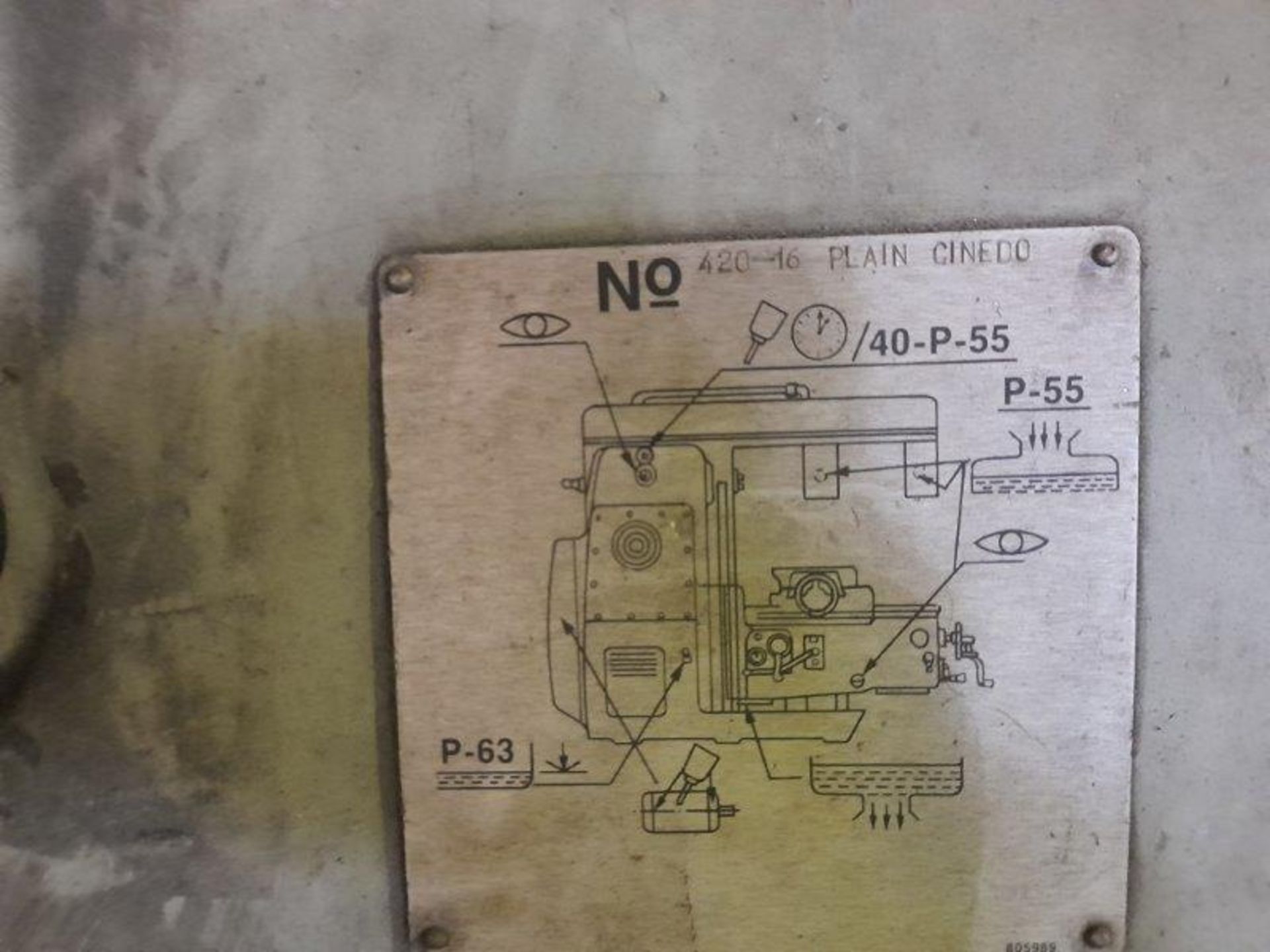 Cincinnati Milacron 420-16 Plain Cinedo horizontal milling machine with vertical head, Serial No: - Image 4 of 5