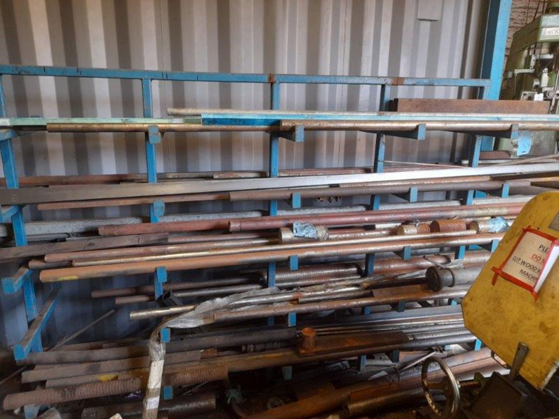 Quantity of steel bar & tube on and including 5 tier stock rack.(Please note: this lot is to be - Image 2 of 2