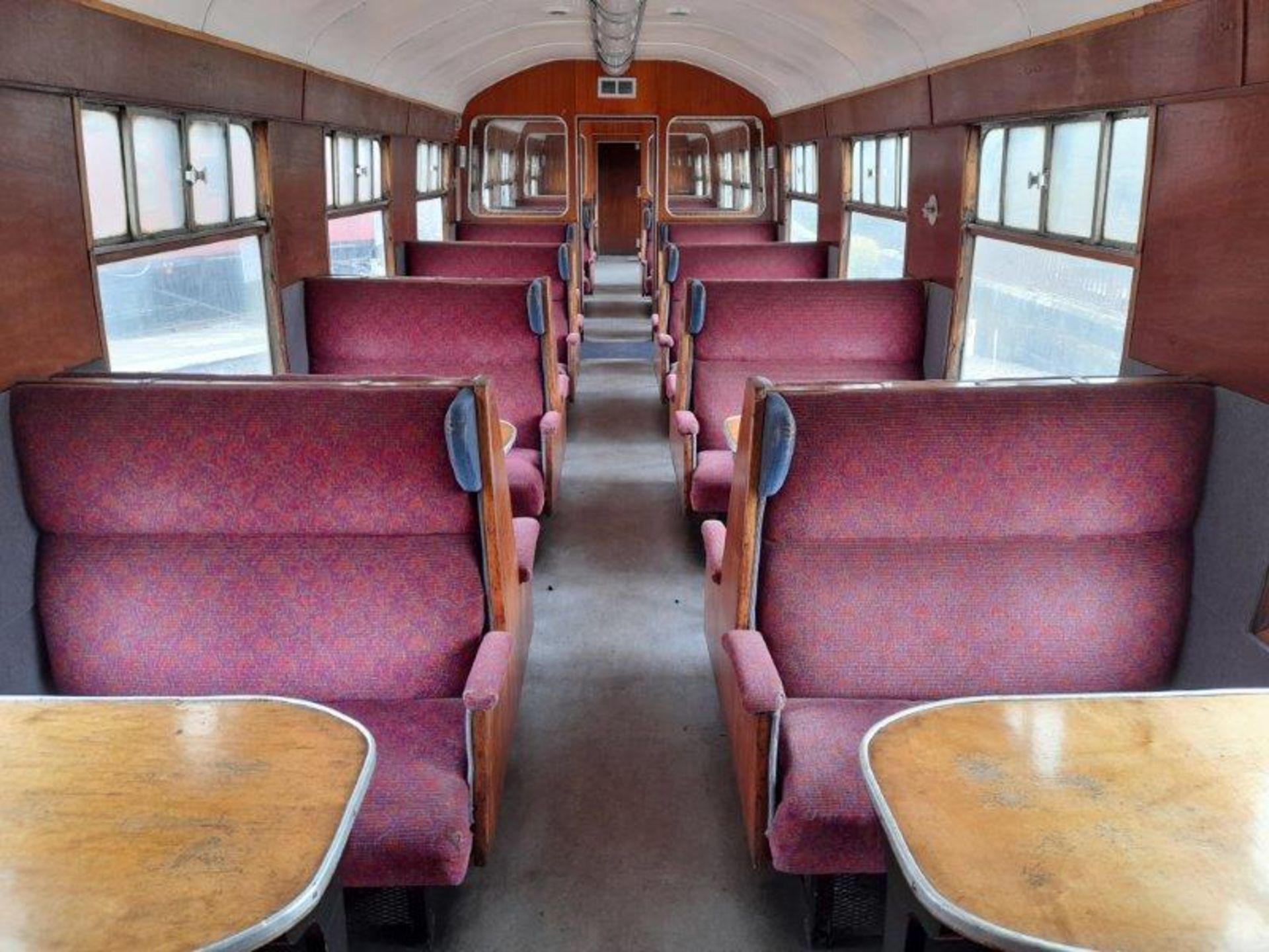 BR Mark 1 type TSO coach, no. M4858, 55-seats and 2 bench seats in red/ purple moquette, carmine and - Image 8 of 14