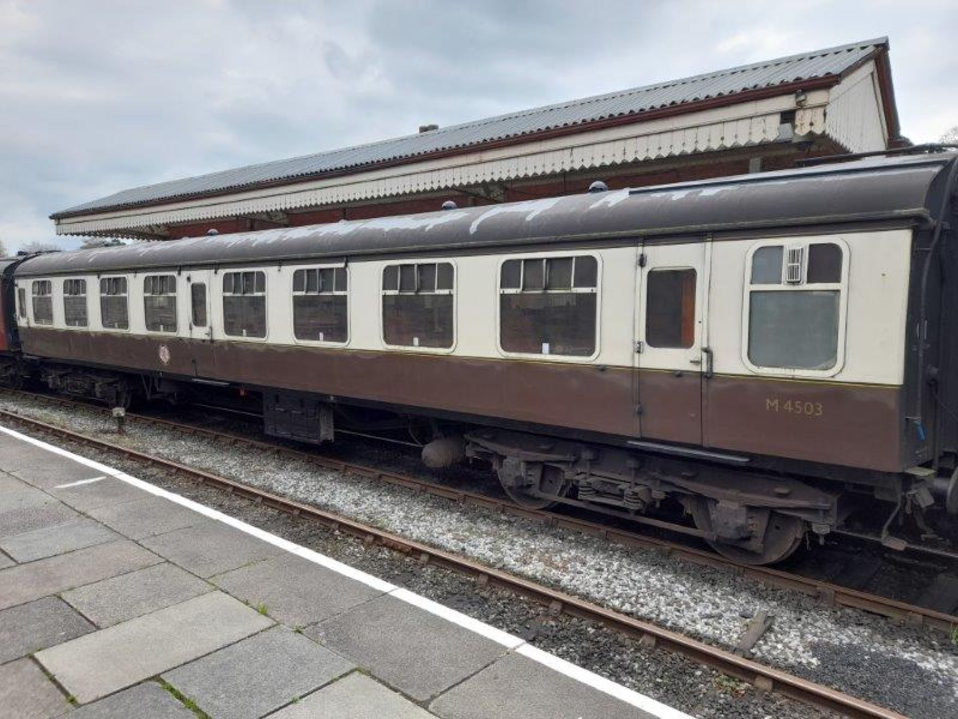 BR Mark 1 type TSO coach, no. M4503, 55-seats and 2 bench seats in red chain link moquette, - Image 3 of 15