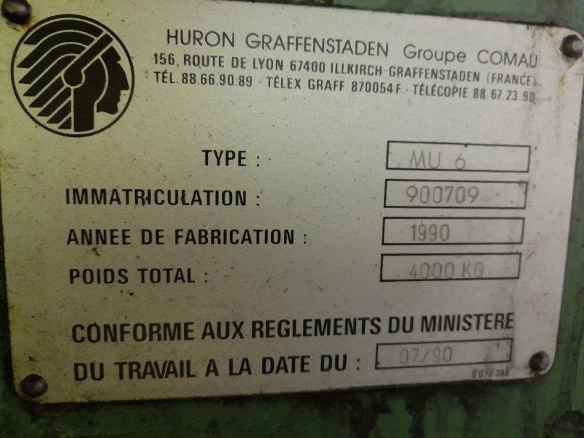 Huron Graffenstanden MU.6 universal milling machine, Serial No: 900709, table size 2000mm x 460mm - Image 5 of 5