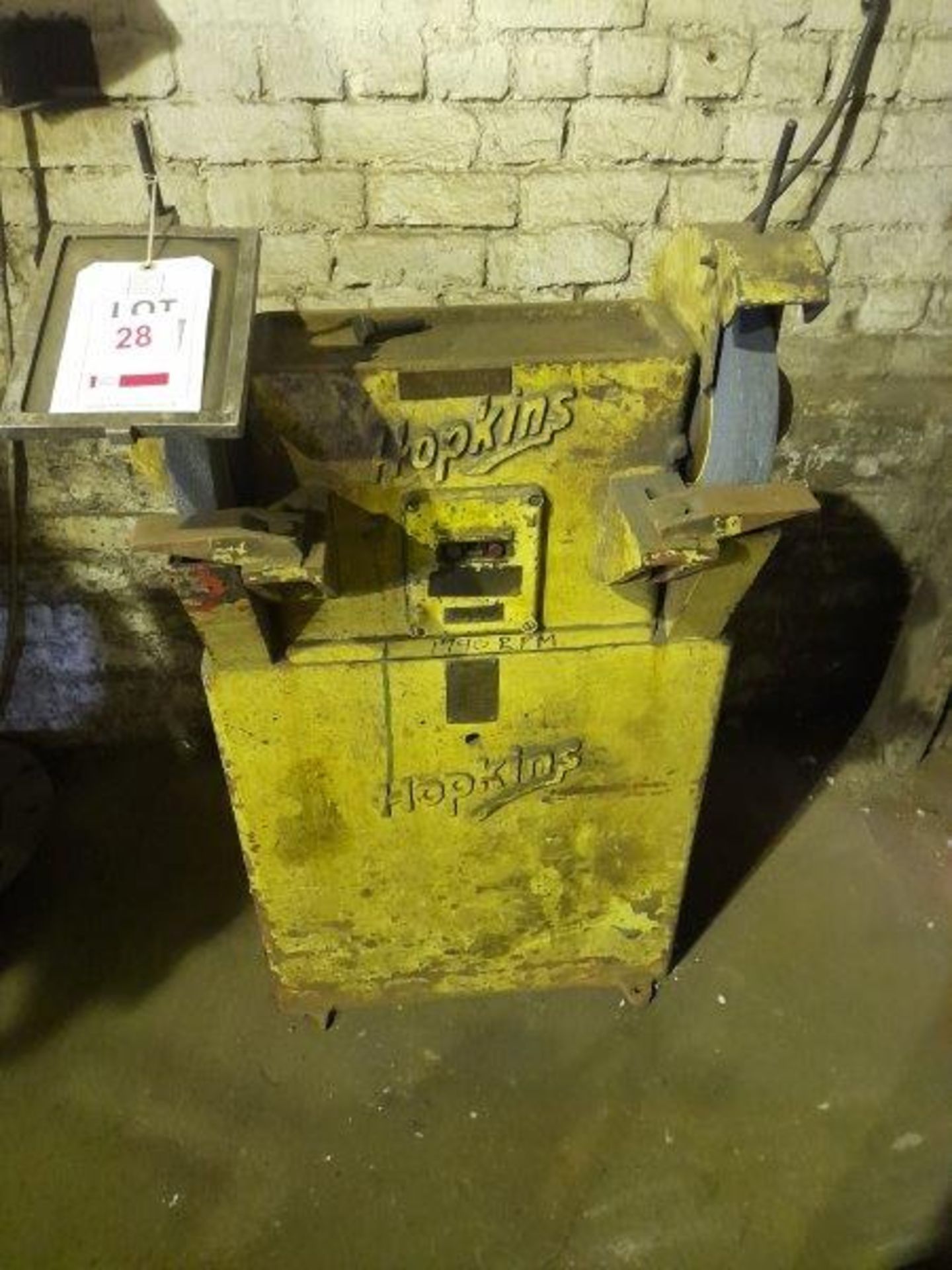 Hopkins 12" double ended pedestal grinder, Serial No: 314 (415V).(Please note: this lot is to be