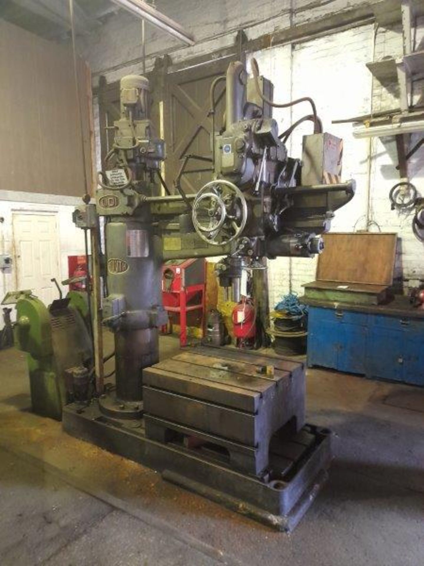 Asquith 4-6 ODI radial arm drill, Serial No: 113018 with 36" x 33" T-slot box. (Please note: this - Image 3 of 4