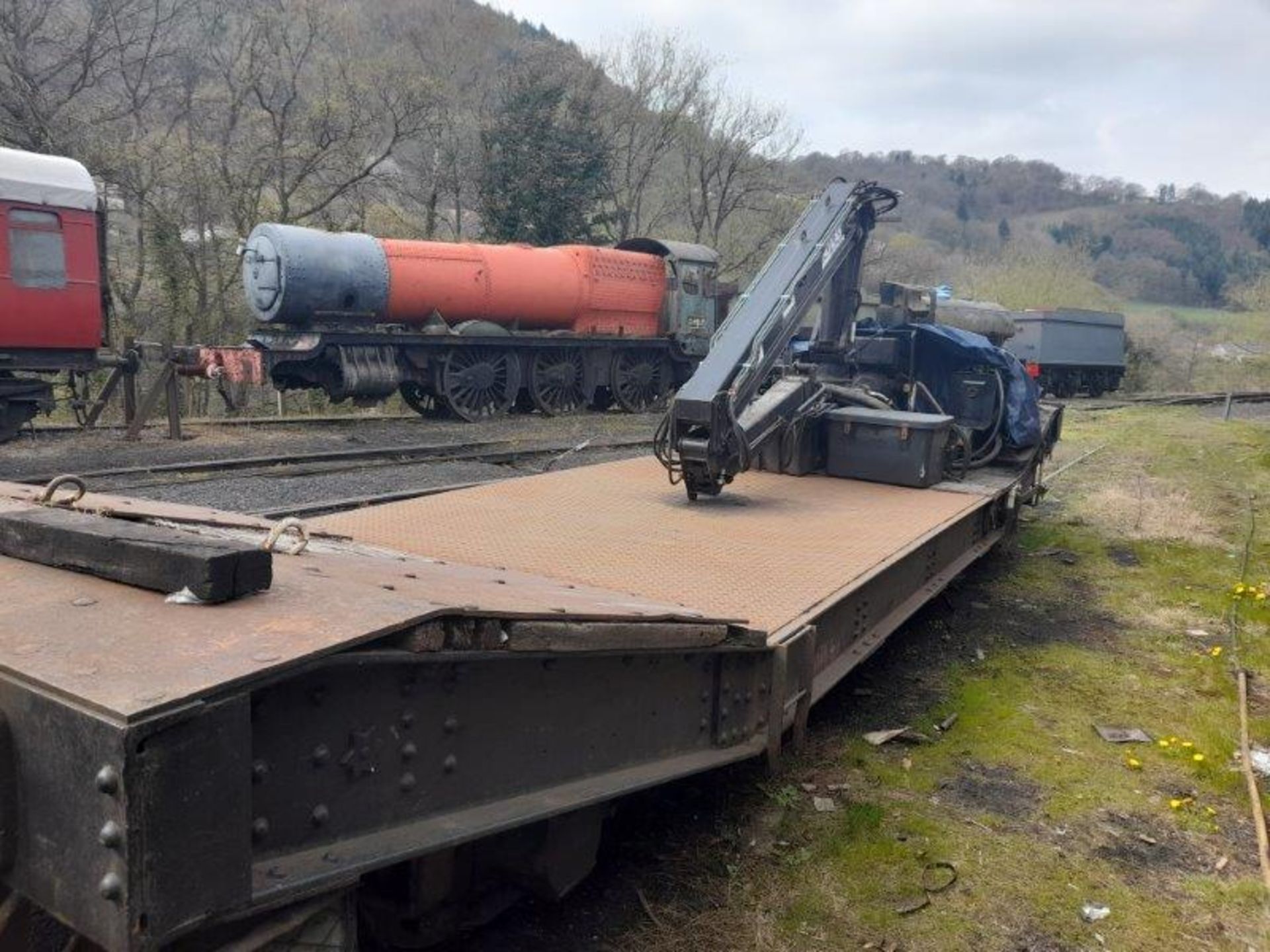 Lowmac 25-tonne wagon, no. B904534, fitted with Atlas Terex hydraulic crane, 6m boom, 3.32 ton - Bild 5 aus 10