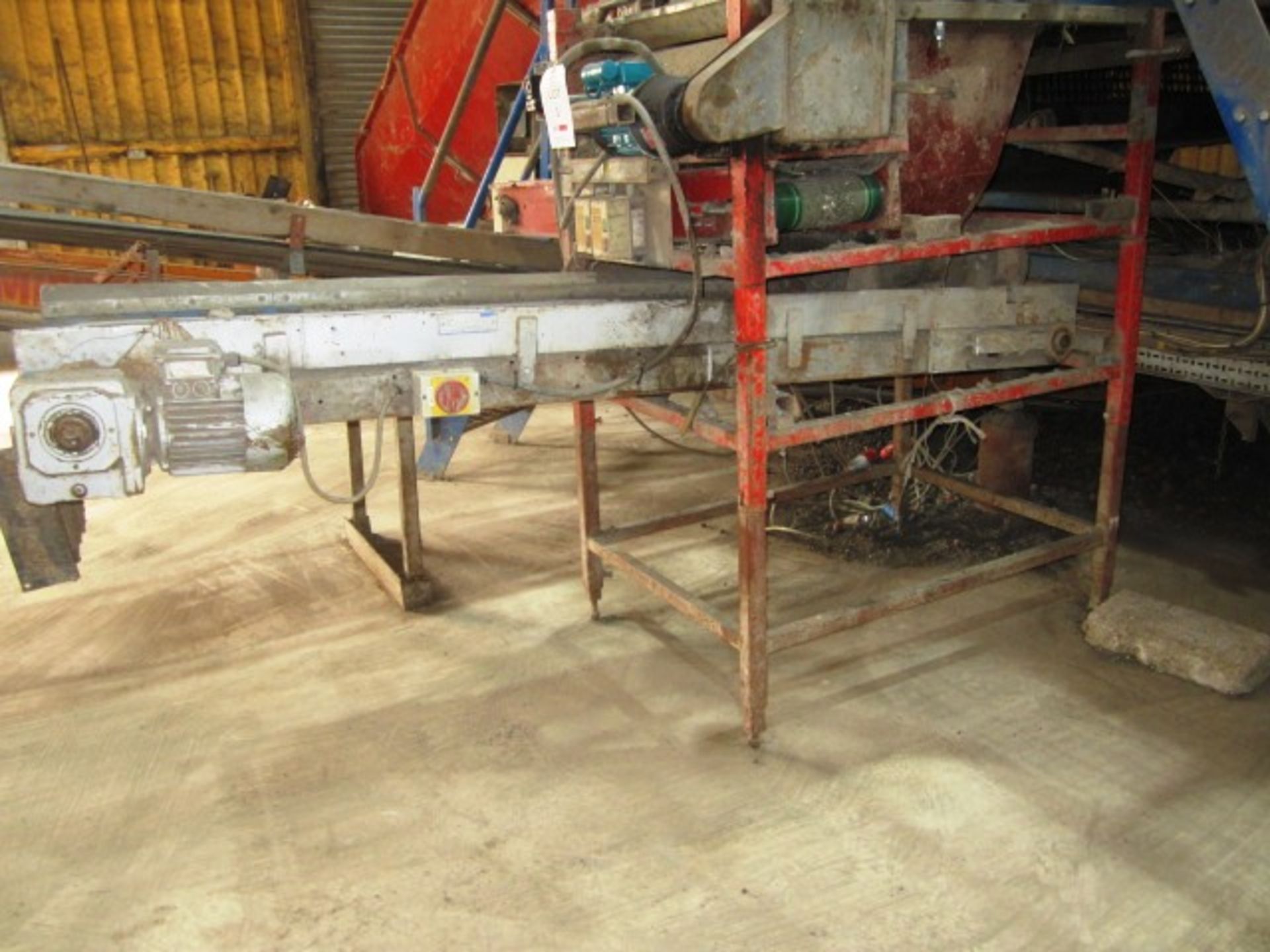 Herbert 3.8 x 600 00N belt conveyor and bespoke stone and clod separator, s/n: 104-01-128, approx.