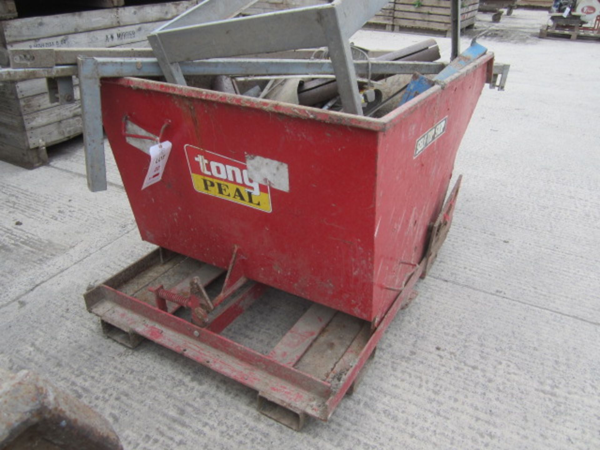 Tong Peal forklift tipping skip, 42" x 64"