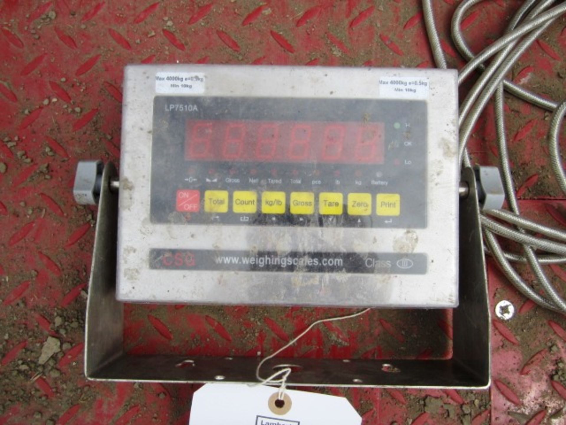 Platform weigh scales, 1.2m x 1.2m with CSG digital weigh system, max: 4000kg x e= 0.5kg, min10kg - Image 3 of 4