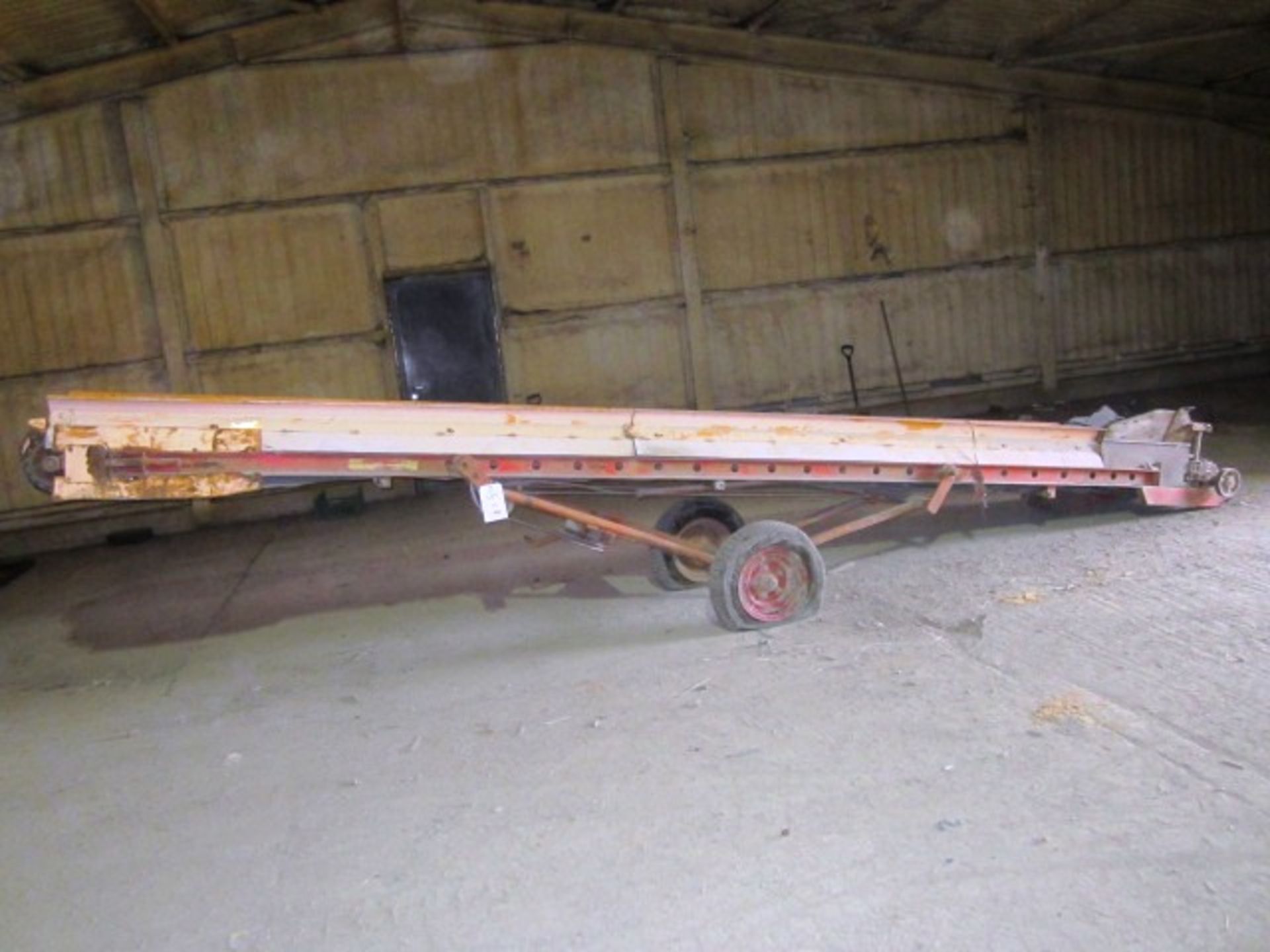 Mobile rubber belt potato elevator, approx. belt size: 350mm x 7m - for spares or repair