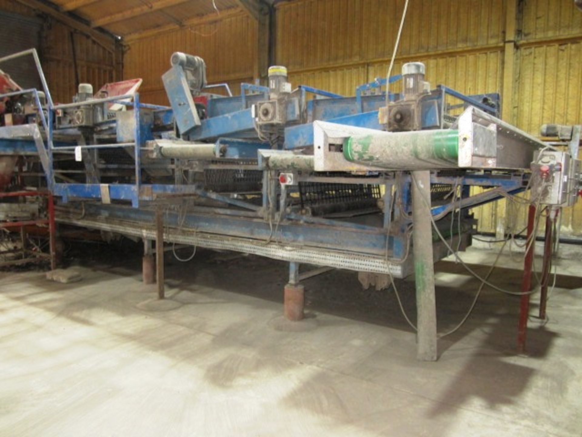 Seed potato sizing, grading and cleaning line including - Miedema type SB55 mobile receiving hopper, - Image 4 of 19