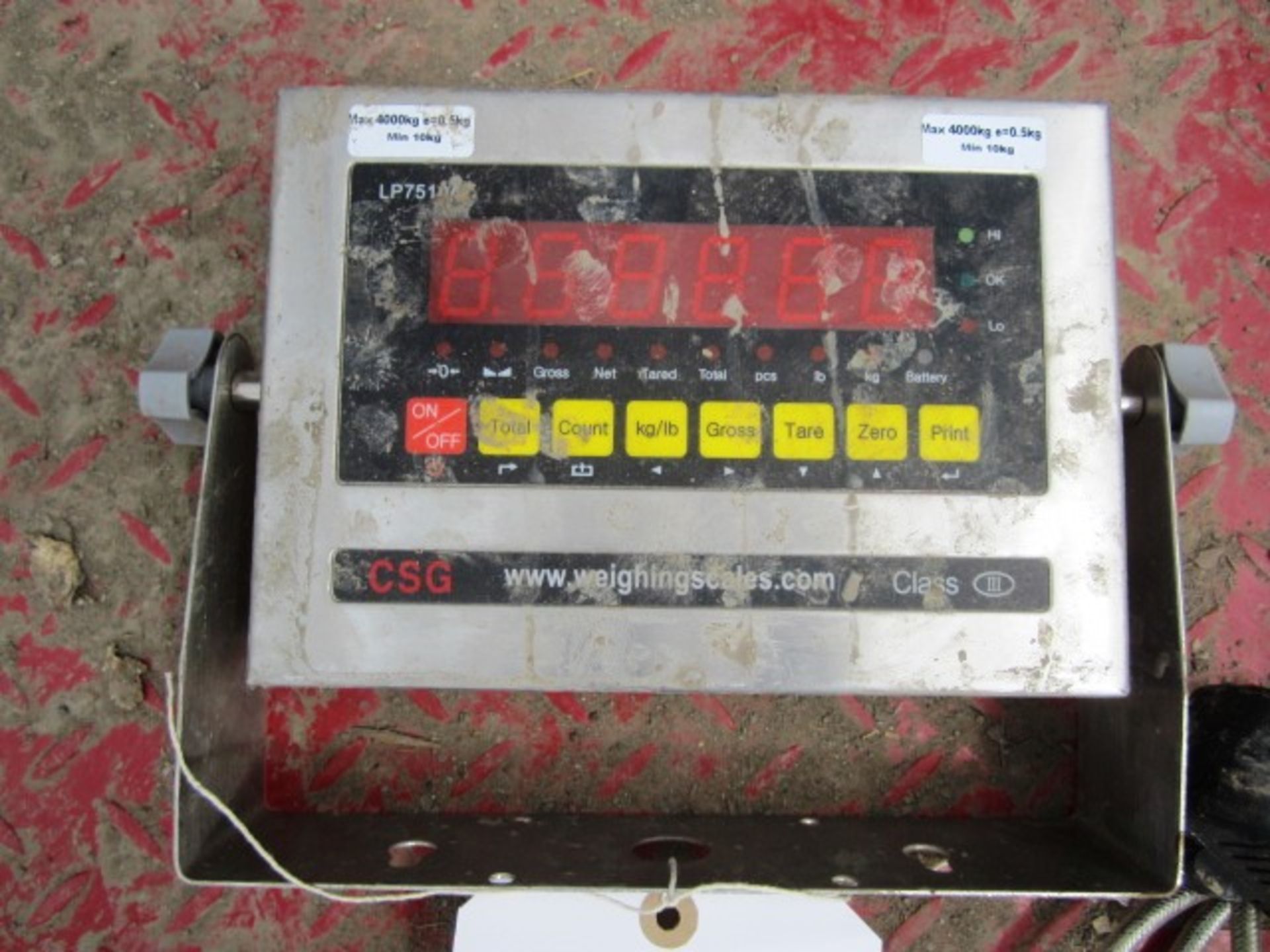 Platform weigh scales, 1.2m x 1.2m with CSG digital weigh system, max: 4000kg x e= 0.5kg, min10kg - Image 3 of 4