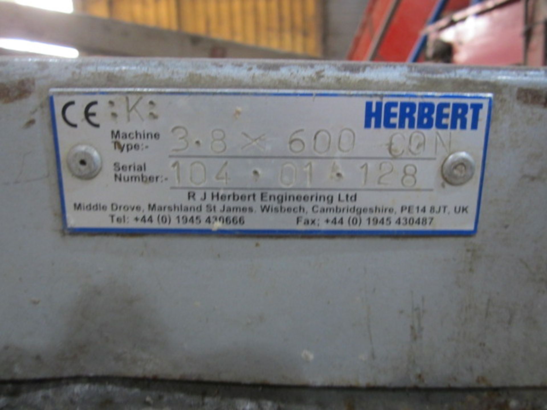 Herbert 3.8 x 600 00N belt conveyor and bespoke stone and clod separator, s/n: 104-01-128, approx. - Image 2 of 5