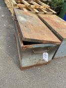 Steel site box (no key) 130cm x 65cm x 60cm, stiff hinge