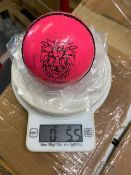 Two pink Ganador cricket balls 5.5oz