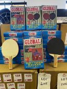 Twenty boxes of 36 twin packs of global table tennis bats, minus surface covering (total 1440 bats)