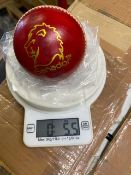 Sixteen red Ganador cricket balls 5.5oz