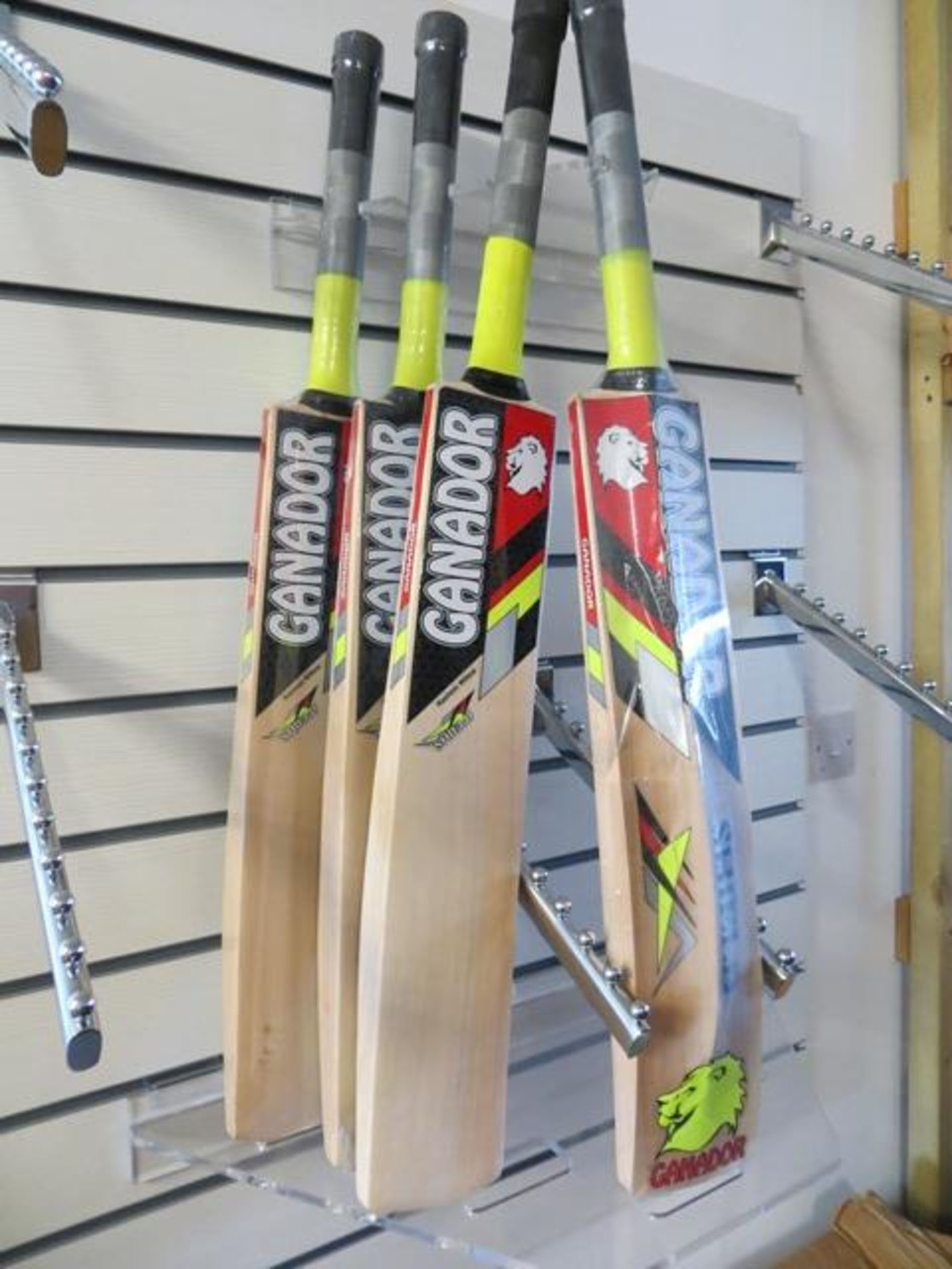 Four Ganador Shield Kashmir Willow adult size 6 short handle cricket Bats