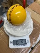 Sixty unbranded yellow cricket balls 3.5 -4.0 oz