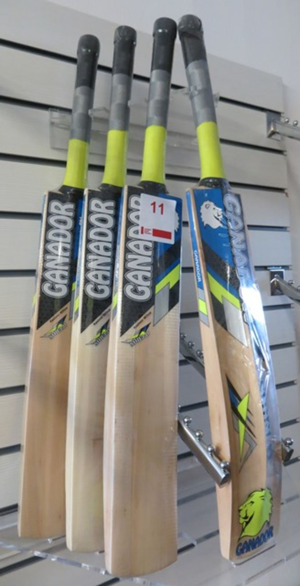 Four Ganador Shield Kashmir Willow adult size 6 short handle cricket Bats