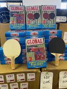 One box of 36 twin packs of global table tennis bats, minus surface covering (total 72 bats)