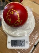 Sixteen red Ganador cricket balls 5.5oz