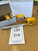 Approx 220 Branded yellow retractable tape measures