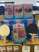 One box of 36 twin packs of global table tennis bats, minus surface covering (total 72 bats)