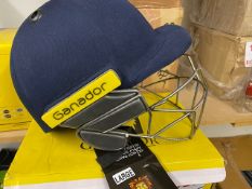 Two Ganador Pro TT titanium cricket helmets size large - Navy Blue