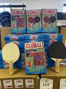 One box of 36 twin packs of global table tennis bats, minus surface covering (total 72 bats)