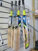 Four Ganador Shield Kashmir Willow adult size 6 short handle cricket Bats