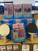 One box of 36 twin packs of global table tennis bats, minus surface covering (total 72 bats)